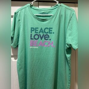 Life Is Good Teal T-Shirt with Vibrant Graphic